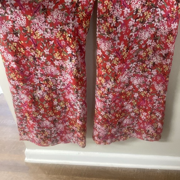 ANTHROPOLOGIE ALI&JAY TROUBADOUR RED FLORAL JUMPSUIT OPEN BACK FEMININE & FLOWY - Picture 9 of 14